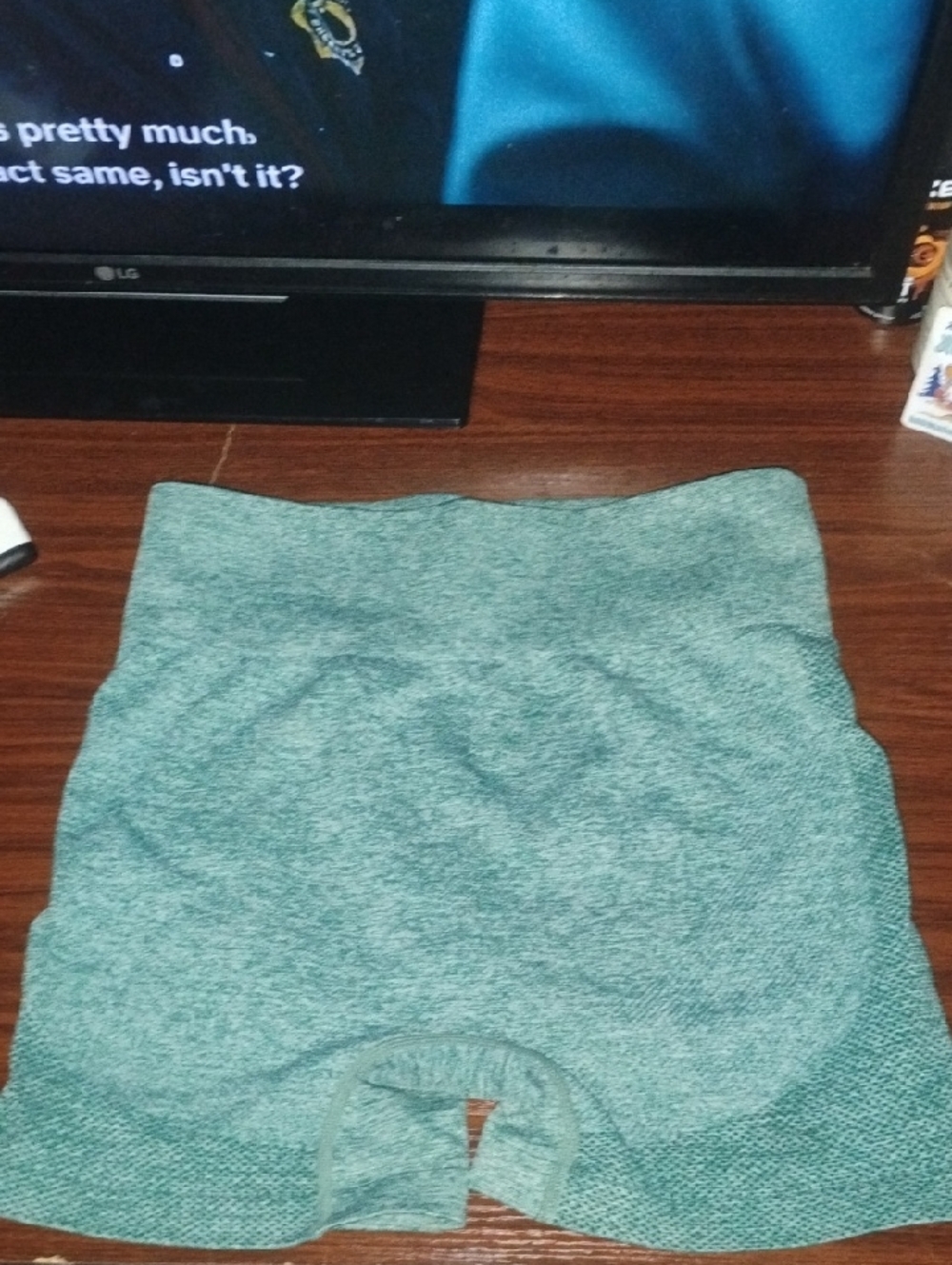PINK Victoria's Secret Teal Knit High-Waist Bike Shorts
